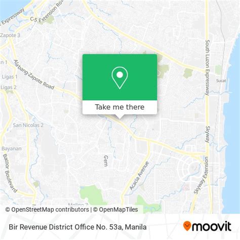 BIR Revenue District Office No. 53A Map .
